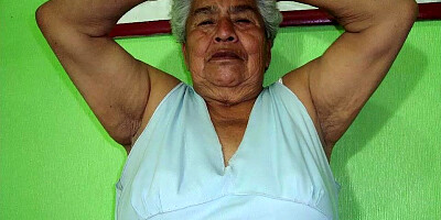 Big hairy pussy and tits of old women