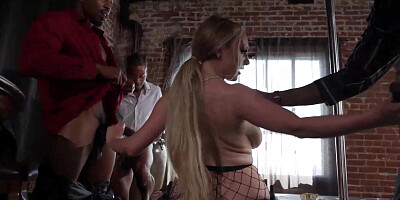 Stripper Skylar Vox Fucks Three BBCs