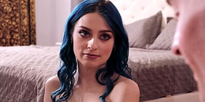 FAMILY SINNERS - Jewelz Blu Sucks Her Stepbrother's Cock As He Fondles Her Big Enhanced Tits