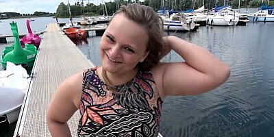 PEDAL BOAT FUCK in the middle of the lake