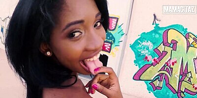 Ebony Slut Boni Brown Fucked Outside by Big Latino Cock - MAMACITAZ