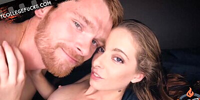 Hot College Fucks - Brooke rides Jasper in the gym