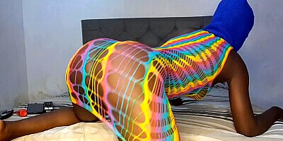 Ebony black cady B got heavy fuck on my bed