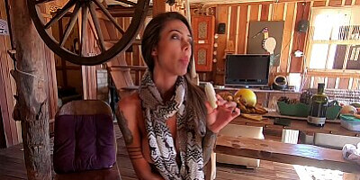 Naughty brunette fucking tasty in the country house - Ana Rothbard