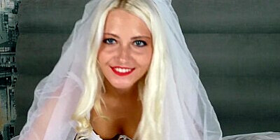 Sexy bride pussy masturbation Dildo fucking