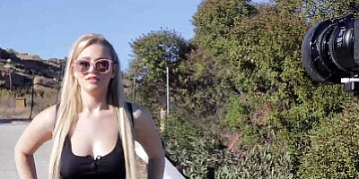 Curvy Blonde Blake Blossom Takes Dick While On BTS Interview