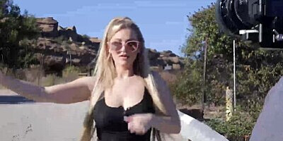 Curvy Blonde Blake Blossom Takes Dick While On BTS Interview