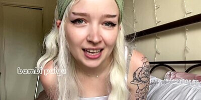 your sister's slutty friend wants you to jerk off in front of her & strips for you revealing a thong