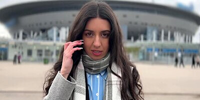 Fucked a football fan in a public stadium toilet and filled her face with cum public cumwalk