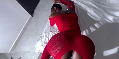 Big booty ebony rides a big cock in lingerie and gets super wet (Watch full video on SHEER & FANSLY)