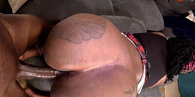 BBC going crazy on her round ass in POV