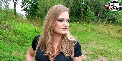 German slut picked up and fucked outdoor