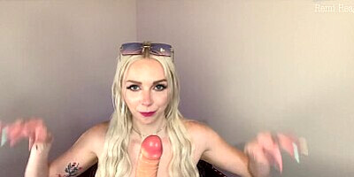 JOI POV Cute Blonde Gives You Handjob In Shiny Bathing Suit & Sunglasses RolePlay - Remi Reagan