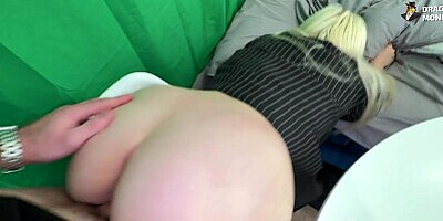 Blondessa works in television, even here she can fuck!