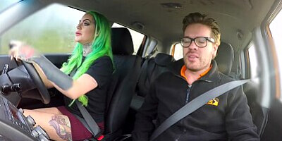 Fake Driving School Wild fuck ride for tattooed busty big ass beauty