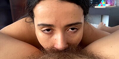 Lesbian sucking pussy hairy POV