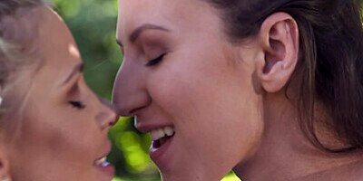 Sexy lesbians get naked and eat each others juicy pussies