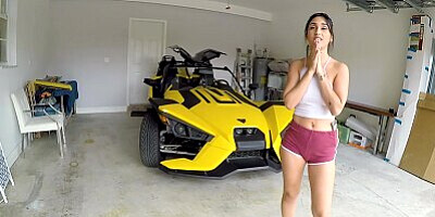 Roadside - Penelope sits her tight pussy down on our Mechanics thick dick