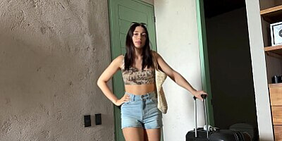 Colombian Step-sis Forgot to wear panties to bed