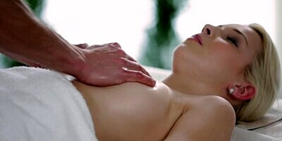 Massage Rooms Girl with big natural boobs and soft skin has intense orgasm