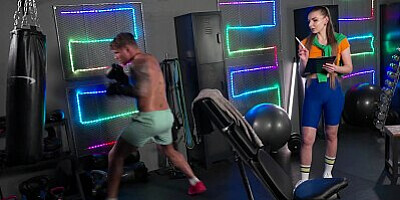 Fitness Rooms Petite Ukrainian gym babe Arina Shy passionate hardcore sex hot blowjob and hard fuck