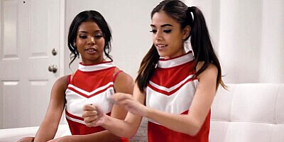ALL GIRL MASSAGE - Hot Cheerleaders Nia Nacci And Harmony Wonder Get Horny After Casual Massage