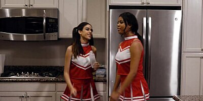 ALL GIRL MASSAGE - Hot Cheerleaders Nia Nacci And Harmony Wonder Get Horny After Casual Massage