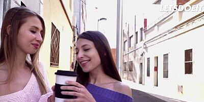 Cute Girls Talia Mint & Anna Dominic End Their Date With Lesbian Sex - A GIRL KNOWS