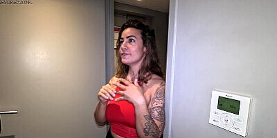 Big ass French girl cheats on her boyfriend, caught masturbating and fucked by her roommate
