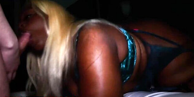 Chubby ebony chick Platinum Booty fucked by hard white dick