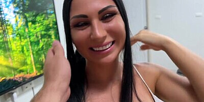 Bigtits MILF traded yoga for a thick Hard Cock.Cum IN MOUTH POV