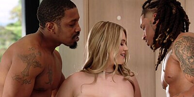 BLACKED BBC Thirsty Agent Angie Takes On Two Ballers