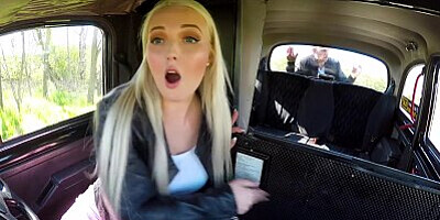 Female Fake Taxi Sexy Blonde LOVITA FATE treats herself to big cock at work