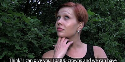 Public Agent - 28 year old girl next door real genuine Czech amateur barmaid fucked outside
