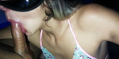 SLOW non-stop DEEPTHROAT from beautiful , I CUM into her TIGHT THROAT