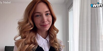 The secretary wanted a pay raise but got cum on her pussy instead - Loly Nebel