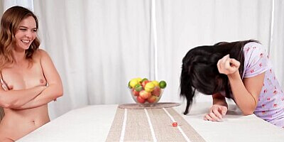 She was tied to the bed and fucked with a sex toy following a strip game