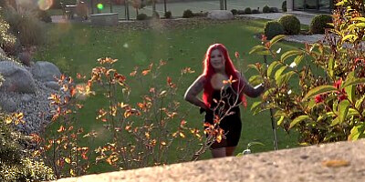 Public Agent - Big Titty Goth Girl gets outdoor creampie in doggystyle