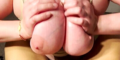 Busty Big Boobs Neighbor Milks Cock Sucking and Titfuck