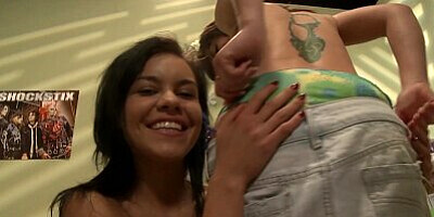 Before changing two dildos the lesbian was nibbling and licking on her lovers nipples then her pussy