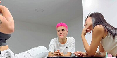 LESBIAN THREESOME! They were licking each other until they came. Wet and orgasmic.