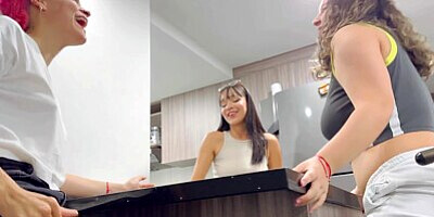 LESBIAN THREESOME! They were licking each other until they came. Wet and orgasmic.