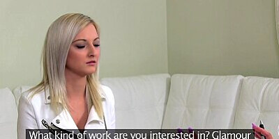 FemaleAgent. Sexy slim blonde is deliciously horny