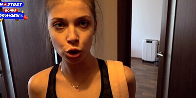 Cute Delivery Girl Gets A Powerful Cum In The Face From Her Customer