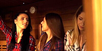 Lesbea Nelly Kent fucks Talia Mint in sauna and under waterfall