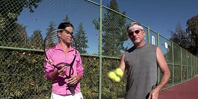 Slut For Seniors! Tanner Mays Lets Old Tennis Instructor Borrow Her Cunt