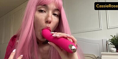 Young bitch plays with her tight pussy