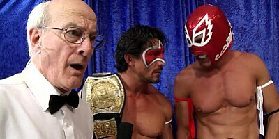 Slutty Brunette Lesbians Get Tag-Teamed by Two Pro Wrestlers