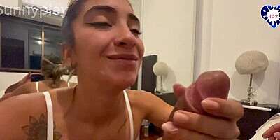 Fake photographer interviews a busty Argentine and ends in the best Argentine blowjob