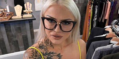 REALITY KINGS - Sexy Blonde Salesgirl Nichole Saphir Lifts Her Dress To Make Scott's Dick Hard